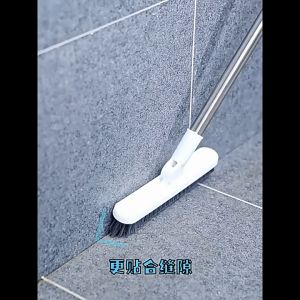 2 in 1 floor brush adjustable bathroom toilet v shape wiper brushes