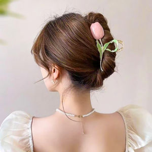 E.B. Tulip Back of The Head Hair Clip Female Summer Shark Clip Large Hair Accessories Beauty Fairy Lily Pattern