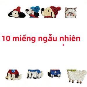 3 Chiếc Hình Hoạt Hình Dễ Thương Chó Sắt-Trên Miếng Dán Thêu 3-5cm DIY Handmade Phụ Kiện Cho Quần Áo Ba Lô Giày Mũ Ví