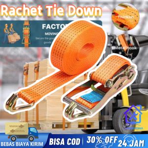Profesional Rachet Tie Down Tali Pengikat Barang Lebar 4cm x 6 meter 4cm x 8 meter 4cm x 10 meter ( Ratchet Tie Down Set )