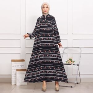 Gamis Corla 445 Motif Bunga Premium Crinkle Busui Friendly