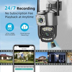 V380 PRO Dual Lens CCTV Camera For House 4K FHD\8MP Wireless With Audio and Speaker IP Security Cameras  Bidirectional Call Full Color Night Vision Surveillance Camera