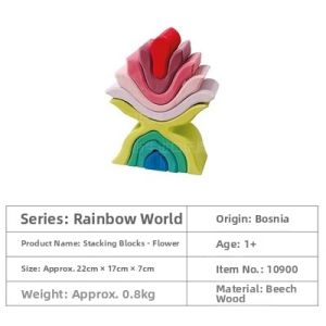 GRIMM | Wooden Rainbow Stacking Leaf Fine Motor Skills Toy