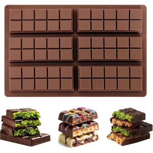 Chocolate bar molds - non-stick chocolate molds food-grade silicone deep molds for Dubai pistachios candies snacks