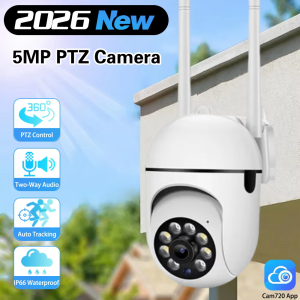 Mini 5MP Outdoors Wifi PTZ Camera Security Wireless Camera Auto Tracking Indoor Baby Night Color Camera Surveillance Cam720 APP