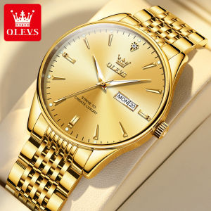 OLEVS watch for men waterproof 2024 elegant luxurious and exquisite mens watch luminous calendar dial calm and atmospheric stainless steel quartz watch