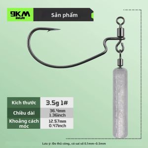 5 Cái Móc Câu EWG Drop Shot Rig Với Chì Câu Cá Bằng Thép Carbon Cao Có Ngạnh Dùng Cho Câu Cá Sông
