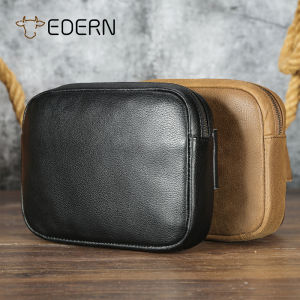 EDERN 2025 mới Túi đeo hông bằng da thật cho nam Túi đeo ngực thời trang đơn giản bằng da bò Túi đeo hông điện thoại cho nam Túi đeo hông nhỏ