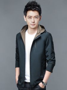 ROMON | Romon Mens Hooded Jacket Slim Fit Casual Short Coat Korean Style Autumn Winter Fashion Urban Wear Polyester Fiber Zipper Decoration