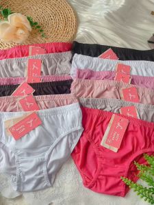 Original Plain Bikini Cotton Panty for Women (6-12pcs) Mid Waist for Ladies Underwear