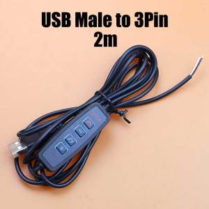 5V Switch Power Supply Wire USB Male to Female / 2/3 Core Connection Cable Button ON OFF 2A For LED Strip Lamp Bulb Light DIY