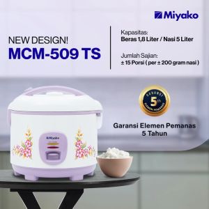 Miyako Magic Com Rice Cooker 2in1 MCM-509 TS / MCM509TS - 1.8 Liter