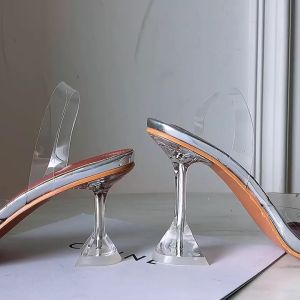 34-43 รุ่น ส้นสูง 3 นิ้ว 3.5 นิ้ว รองเท้าส้นแก้ว คริสตอล 505