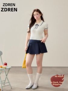 ZHANGDAREN | Trang Phục Dáng Rộng Giảm Cân Phong Cách Học Trò Áo Len Váy Xòe