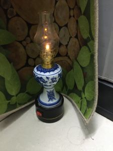 Đèn thờ dầu dùng pin men Lam gốm Bát Tràng đẹp