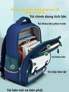 MONLEYTA | Balo học sinh tiểu học cỡ lớn chống gù lưng cho bé trai và bé gái Balo đôi có thể điều chỉnh có khóa kéo