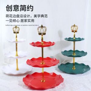 Màn Hình Trái Cây Nhiều Lớp Kiểu Châu Âu Màn Hình Bánh Ba Lớp Thời Trang Màn Hình Hạt Khô Màn Hình Kẹo Màn Hình Hiện Đại Cho Phòng Khách