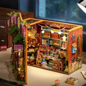 Micro house บ้านตุ๊กตาชุด 3D ปริศนาประกอบอาคาร DIY ทําด้วยมือชุดของเล่น ห้องนอนตกแต่งงานฝีมือไม้ Christm