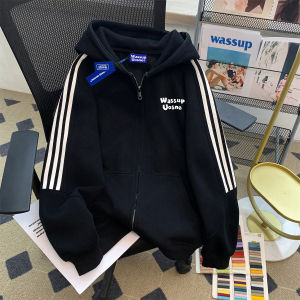 Wassup Uosne Có Mũ Khóa Kéo Áo Khoác Cardigan Áo Nỉ Áo Sweatshirt Rộng Rãi Phù Hợp Với Áo Khoác Ngoài Mùa Xuân Của Cặp Đôi Mùa Thu Kích Thước Lớn Thoải Mái Phong Cách Thành Phố Thời Trang