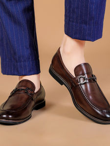 Summer Business Horsebit Loafers Handmade Leather Mens Shoes