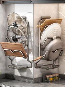 Giá Để Nắp Nồi Treo Tường Không Cần Khoan Giá Để Đồ Nhà Bếp Nhiều Lớp Sang Trọng Giá Để Đĩa Cắt Lớn Giá Để Đồ Dùng Nhà Bếp