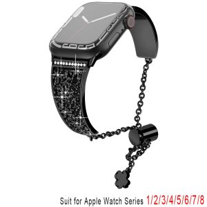 Women Starlight Metal Strap For Apple Watch Ultra Band 49mm 44mm 45mm Diamond Charm Bracelet IWatch Series 8 7 SE 6 5 3 Strap