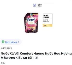 Nước Xả Vải Comfort Kiêu Sa 18L Hương Nước Hoa - Comfort 1800ml HÀNG CÔNG TY
