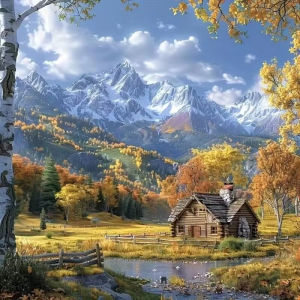 Jigsaw Puzzle for Adults 500/1024PCS Autumn Forest Scenery Artwork Mindful Game Stress Relief Decor Gift