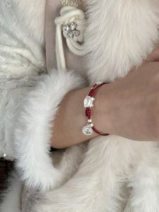 Lucky Red Rope Woven Dragon Year Bracelet for Women Original Design Silver 999 Dumpling Dragon Hand Chain Fashion Jewelry