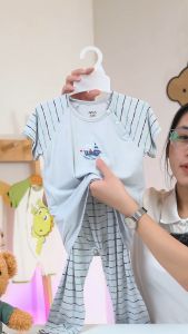 Bộ áo cộc quần dài Arich vải sợi tre Petit mềm mát phối màu kèm hình ngộ nghĩnhquần áo trẻ em bé trai bé gái