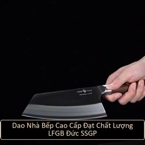Dao Thái Thịt Siêu Bén Thép Đức 1.4116 SSGP Dao Bếp Kiểu Nhật Chuyên Dụng Cán Gỗ Mun Thái Lát Mỏng Không Nát An Toàn