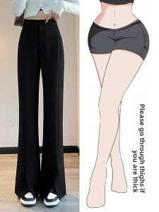 LANKELISHA | High Waist Slimming Large Size Split Flare Pants