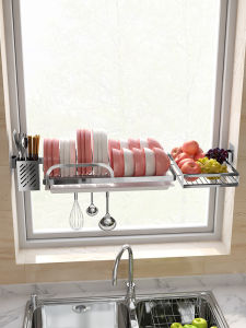 No-Drill Kitchen Bowl Rack Drain Rack Wall-Mounted Dish Drying Holder Plate Storage Shelf Stainless Steel Nordic Style for Everyone