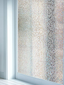 Transparent Frosted Glass Stickers Kitchen Bathroom Privacy Protection against Light Rainbow Glass Film American Country Style Decorative PVC Large Size Geometric Pattern