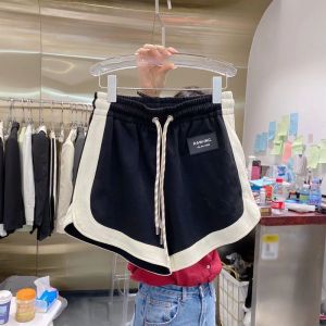 Quần Short Thể Thao Màu Khối Cạp Cao Dáng Rộng Cho Nữ Quần Chạy Bộ Yoga Thường Ngày Quần Ống Rộng Thời Trang Mùa Hè 2025