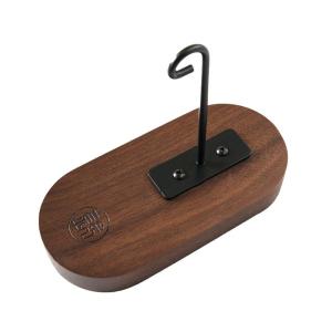 กระดิ่งลมไม้ไผ่แบบเจาะรู ไม้แบล็ควอลนัทแข็งแรง ติดผนังแบบไม่ต้องเจาะ สำหรับแขวนภายนอก สไตล์คันทรี ตกแต่งบ้าน