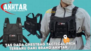 Akhtar tas dada chestbag pria hitam codrura terbaru murah kekinian