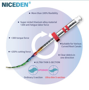 Niceden Rotary Rainbow Files Dental Tools 6 pcs box Heat activated attachment endodontic super file for cleaning root canal file