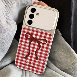 Pink Bow Soft Phone Case For Samsung A56 5G A16 A37 A57 A17 A55 A54 A53 A36 A06 A07 A26 S26 Ultra S25 FE S23 S24 Leather Cover
