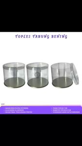 Toples Kue Kering Plastik Jar Toples Tabung Toples Kue Nastar (Isi 1 Set-WTB7)