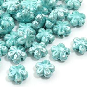 10pcs/lot 12mm Five-petaled Flowers Ceramic Beads For Jewelry Making Diy Bracelet Necklace Colorful Ceramic Flower Beads