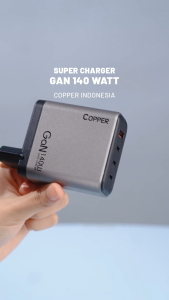 COPPER - Super Charger GaN/PD/QC - 140 Watt | CP1021 – Untuk Laptop (Qualcomm + PowerDelivery)