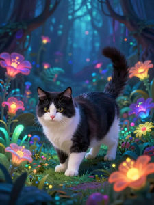 500/1000/1200/2000PCS Jigsaw Puzzle Cat With Flower Animal Art For Adults Great Weekend Relaxation And Family Fun Gift