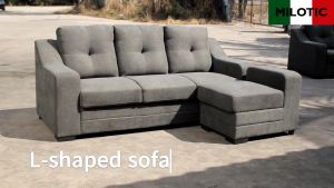 Milotic Living High Quality 3Seater + stool / 2seater+3seater Grey Color Fabric Sofa Set