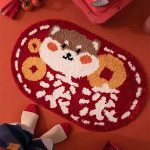 Fun Cartoon Home Use Bathroom Carpet Anti-Slip Door Mat Shower Room Entrance Water Absorbent Floor Rug Modern Simple Style
