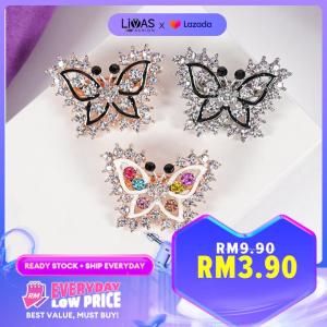 Kerongsang Bahu Pin Tudung Murah Luxury Brooch Hijab Pins Brooches Murah Mewah Muslimah Fashoin Jewellery Butterfly Cute Comel | LIVAS Fashion