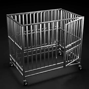 Dog Cage Heavy Duty Stainless Steel Large Dog Cage With Wheels High Quality Metal Pet Cage for Indoor Outdoo