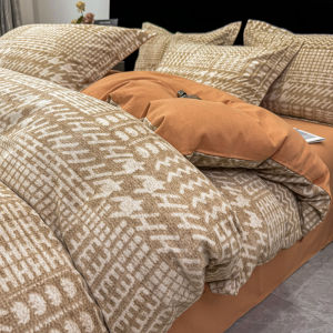 Yuzhaolin | Bộ Chăn Ga Gối Bông Flannel Bắc Âu Dày