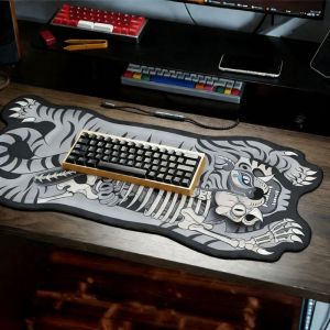 VIKAMA XXL Miếng Lót Chuột Chơi Game Skeleton Tiger Thiết Kế Hình Dạng Không Đều Chống Trơn Trượt Lớn Để Bàn Thảm Cao Su Bàn Phím Máy Tính Để Bàn Trang Trí Cho Game Thủ