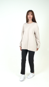 Forest Baju Lengan Panjang Perempuan | Forest Ladies Cotton Interlock Long Sleeve Round Neck T-Shirt Loose Fit - 822414